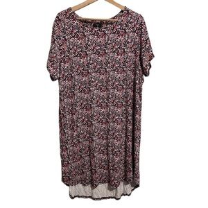 TAHARI Women’s Plus Size 2X floral shift dress Black Red Blue White